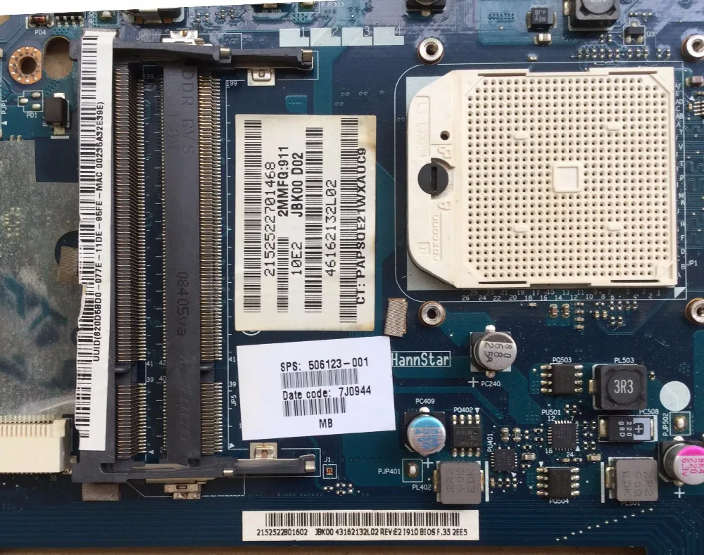 شحن مجاني ل HP DV7 DV7-1000 كمبيوتر محمول اللوحة اللوحة 506123-001 JBK00 LA-4093P DDR2 HD 3650 512 MB كامل اختبار