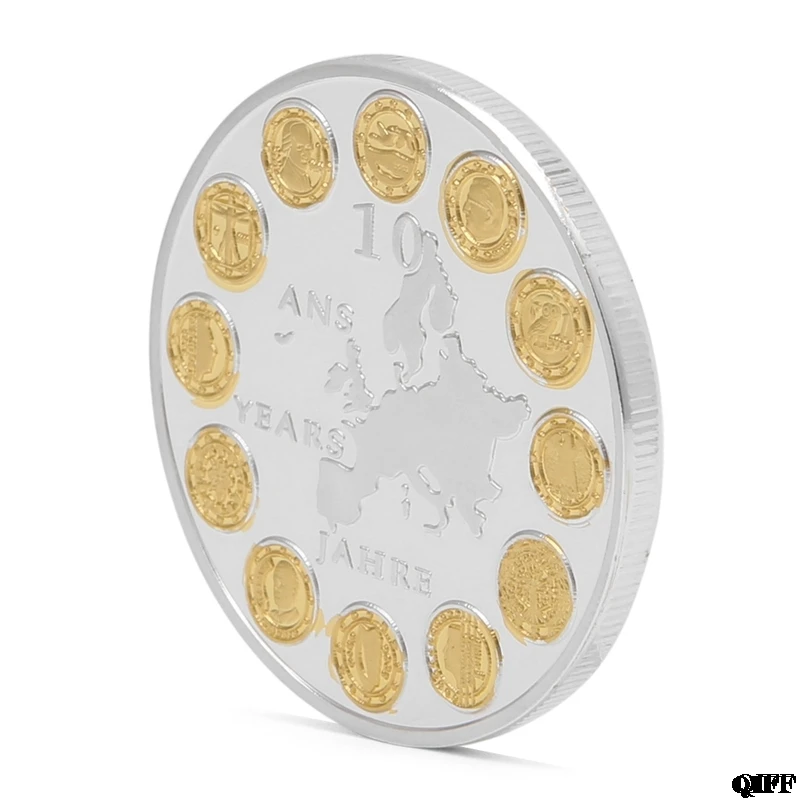 ЕС 12 стран член посеребренный памятный вызов монета физический жетон