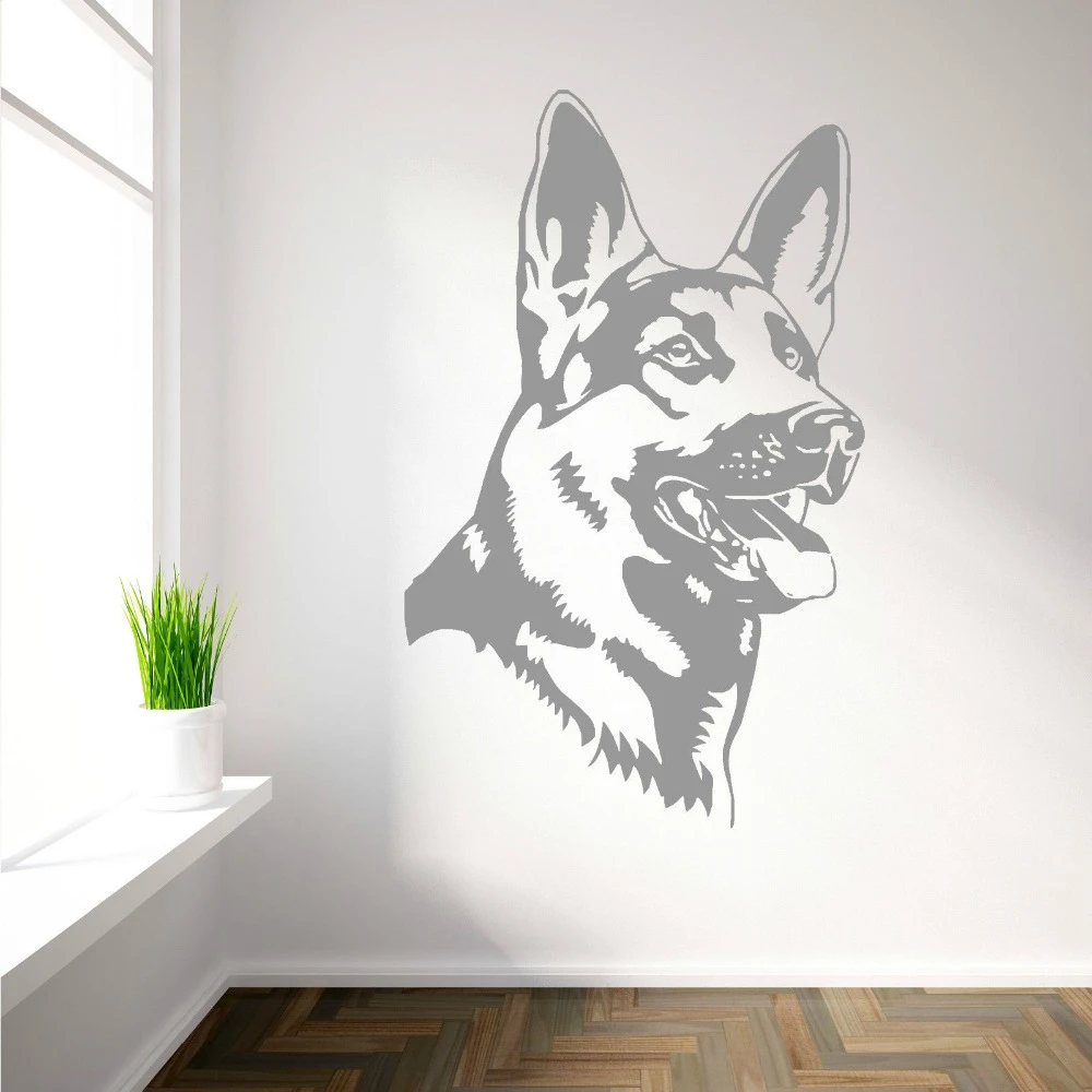 Amovible Berger Allemand Alsation Chien Vinyle Art Mural Autocollant Decoration De La Maison Chambre Autocollant Mural Art De La Maison Papiers Peints A 19 Aliexpress