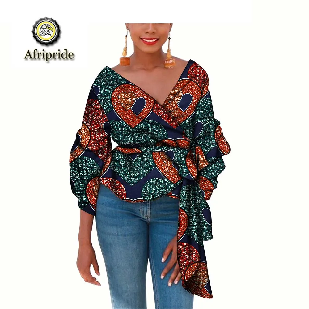 2019 african coats AFRIPRIDE dashiki bazin riche ankara print coat private custom pure cotton v-neck coat spring&autumn S1824010