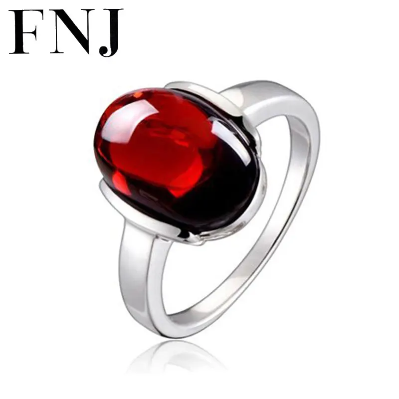

New Fine S925 Solid Thai Silver Luxury Red Stone Ring 100% Pure 925 Sterling Silver Rings for Women Jewelry LR02