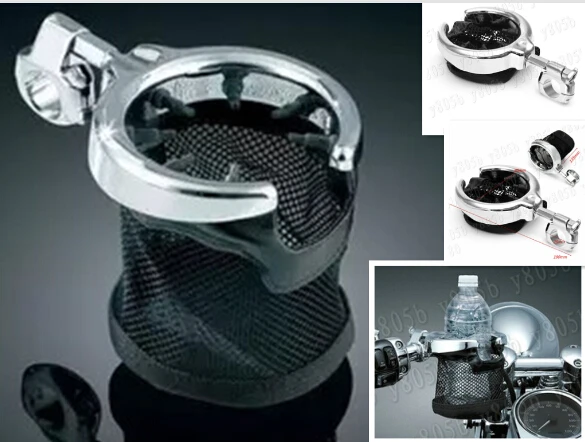 Универсальный мотоцикл Руль управления для мотоциклов подстаканник хром металла пить для Yamaha Vstar 400 650 1100 1300 Virago XV 250 535 750 1100