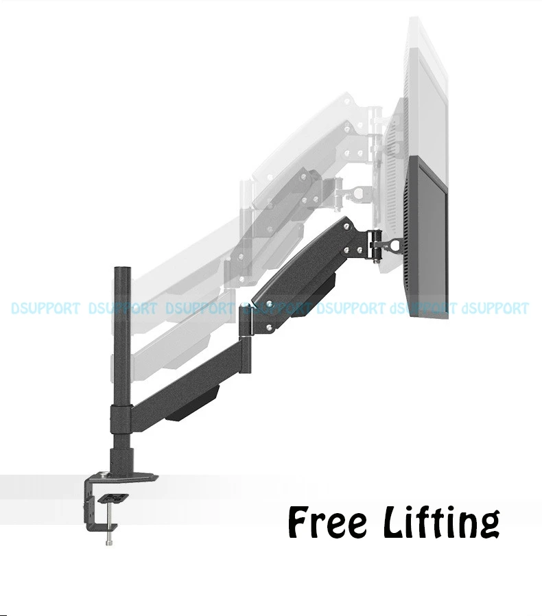 Сверхпрочный, пневматический пружинный кронштейн, регулируемый монитор, держатель для стола, зажимное крепление для телевизора, подставка для сидения, рабочая станция, загрузка 10 кг