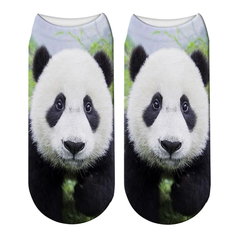 Новые носки с 3D принтом панды с животными женские детские забавные милые хлопковые короткие безбортные носки Harajuku милые носки - Цвет: 10