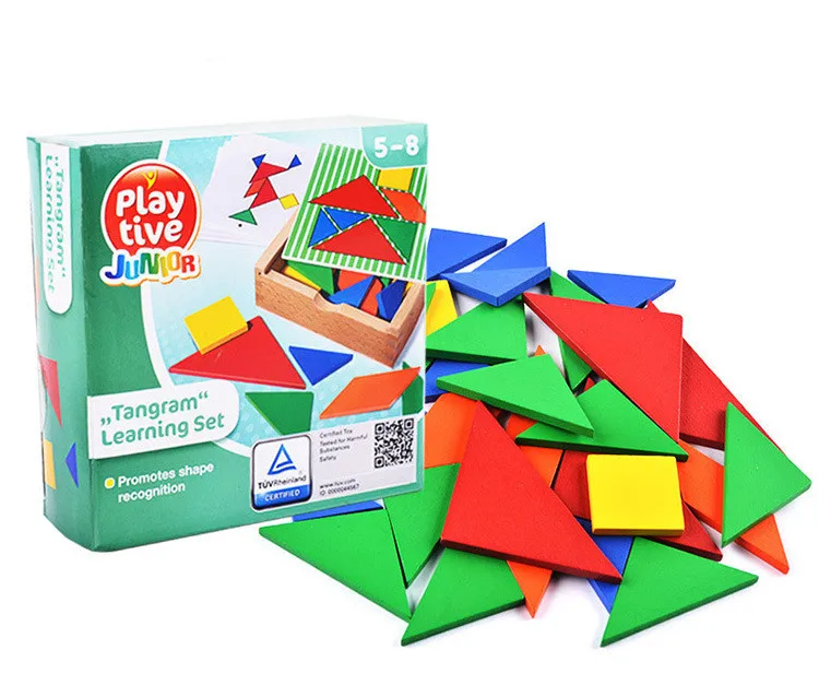 

Colorful Wooden Tangram Brain Teaser Puzzle Toys Tetris Game Preschool Magination Intellectual Educational Kid Toy Gift 1