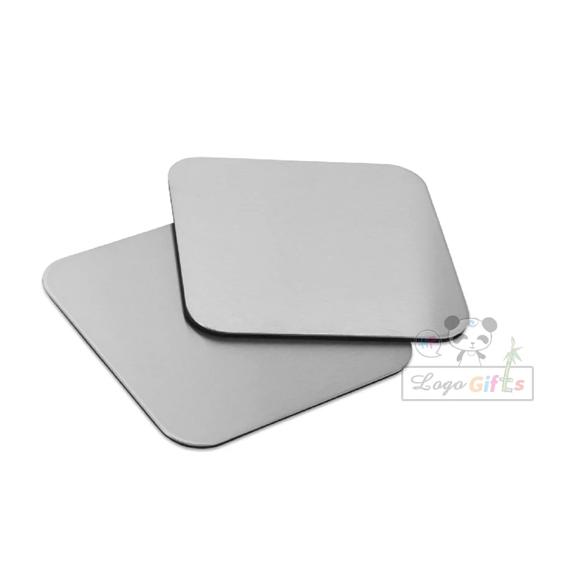 Personalized Desk set & bar supplies square aluminum coaster custom engrave with your logo/text/weburl free 10pcs a lot