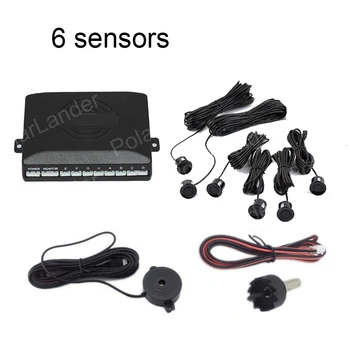 

hot slae 6 car Sensors auto Parking Sensor Kit Reverse Backup 12V 44 colors for option Radar sound alert System