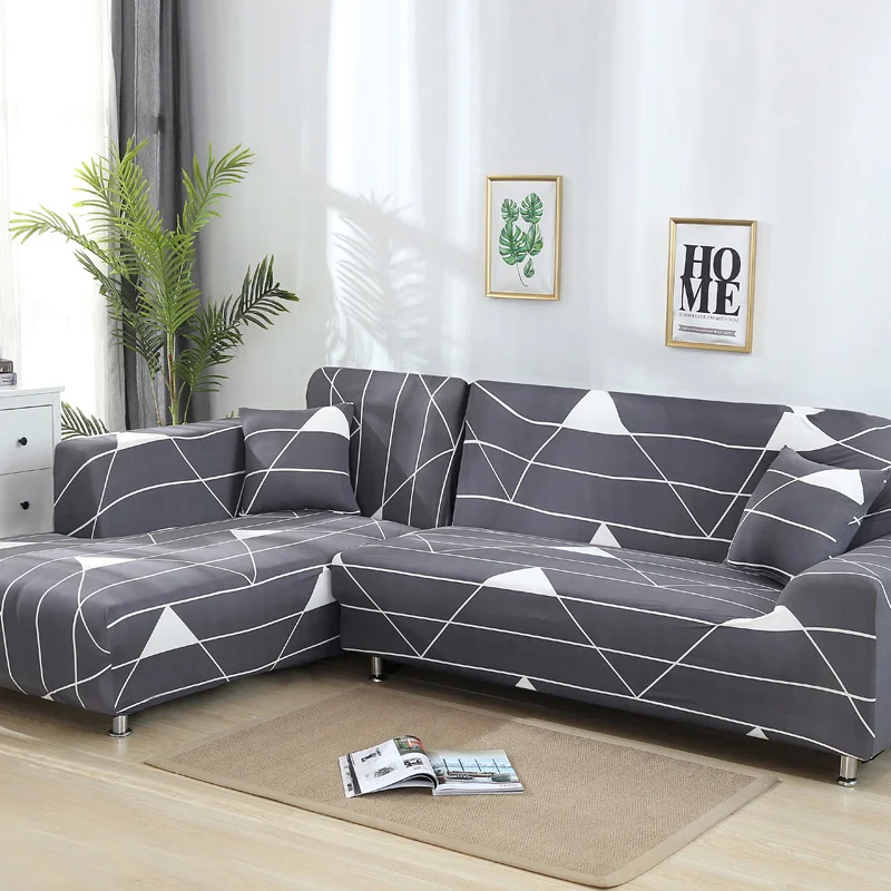 2 шт. Чехлы для дивана в форме L, эластичные Угловые диванные чехлы для гостиной, секционные диванные чехлы, универсальные эластичные чехлы из спандекса - Цвет: 4