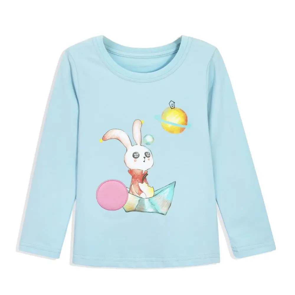 ABCKIDS/весенне-осенняя футболка; топы с принтом для малышей; блузка с рисунком и рисунком для девочек; повседневная детская мягкая футболка с длинными рукавами - Цвет: BW0512