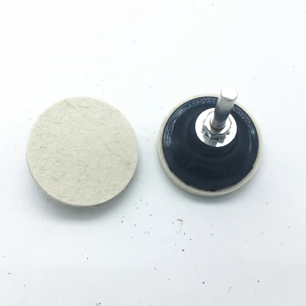 

5pcs 50mm 2" Roloc Compressed Wool Felt Fabric QC Disc Polishing Buffing Pads Wheels +1pcs 46mm Holder for Drill Power Tools
