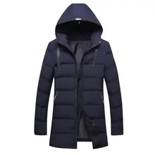 Брендовые зимние мужские парки, толстые куртки, пальто с капюшоном, длинная парка, теплая верхняя одежда на молнии, новая хлопковая повседневная черная куртка