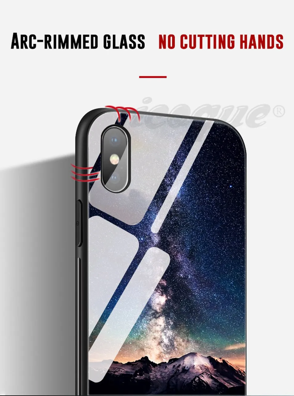 Tempered Glass Case For iPhone X iPhone 8 Plus Case Luxury Space Phone Cover for iPhone 8 6 6s 7 x 8plus Cases for iPhone 7 Plus (7)