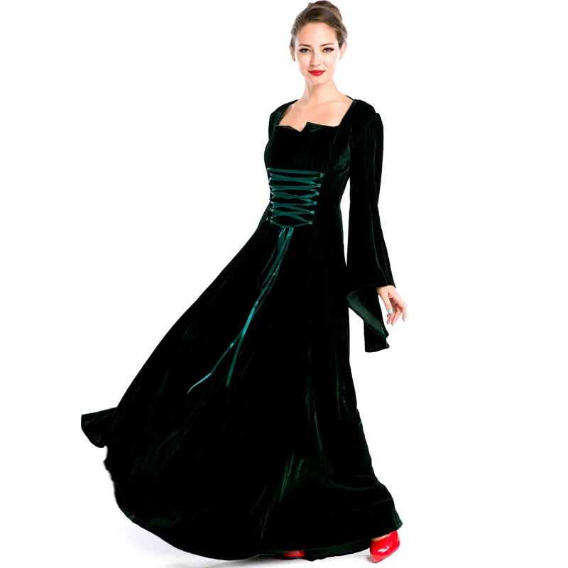 2017 New Hot Black Fashion font b Women b font Classical Noble Costume Outfit Halloween Party