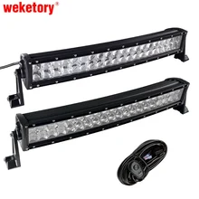 Weketory 4D 5D 22 дюймов 200 Вт Изогнутые Led свет работы Бар Для Трактор Лодка Offroad 4WD 4×4 грузовик внедорожник ATV с выключателем проводки 12 В 24 В