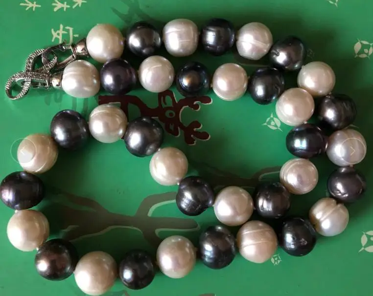 

9-10mm natural south sea baroque multicolor pearl necklace 18inch