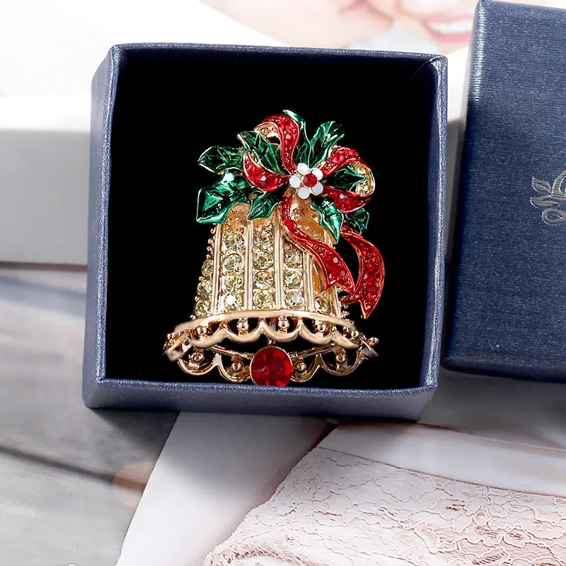 Exquisite Christmas Bell Brooch Colorful Pin