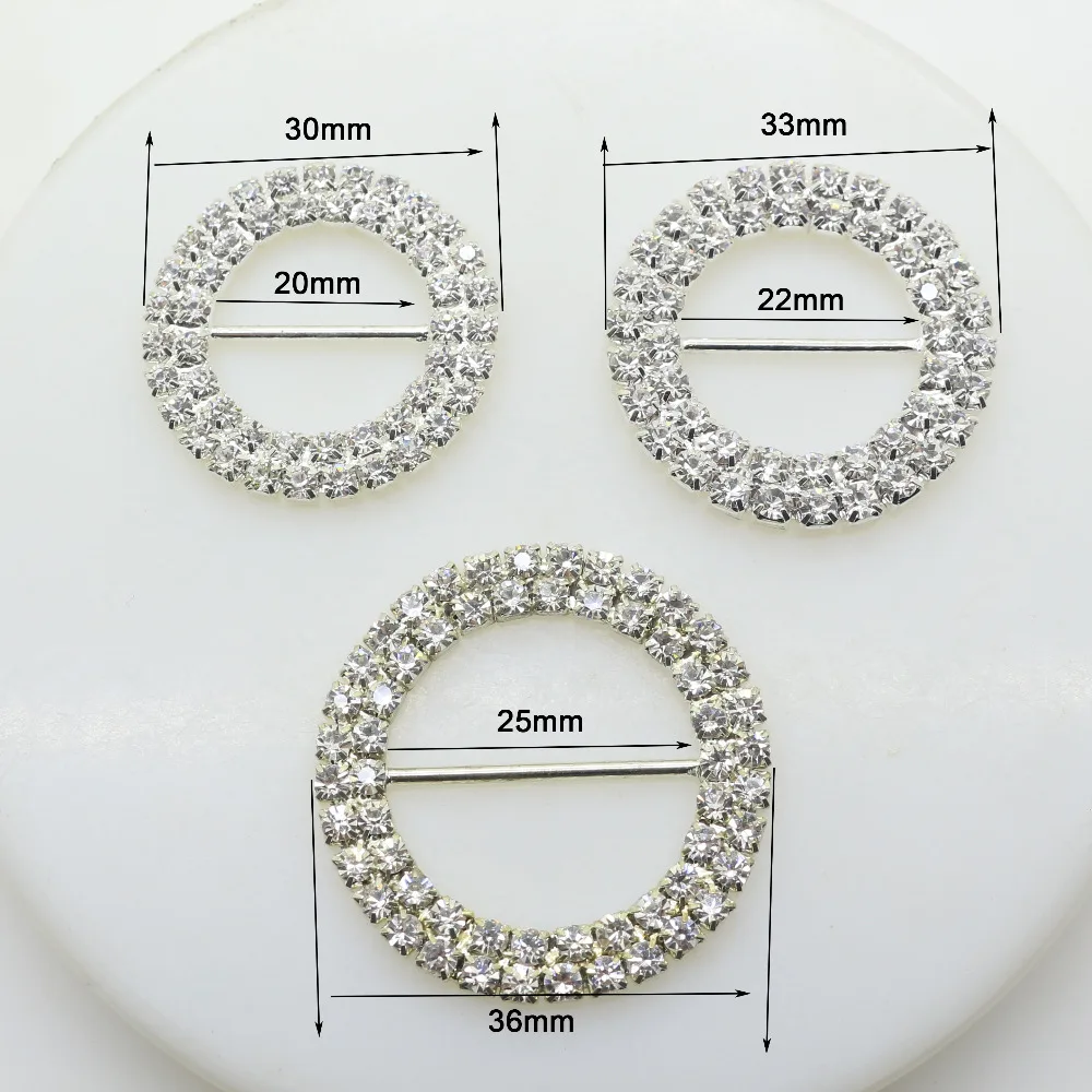 

ZMASEY New Arrival 5Pcs/Lot Mix Size Buckles Diamond Round Sewing Buckle DIY Ribbon Decoration Handwork Invitation Accessories