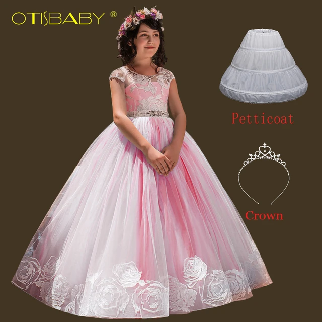 Floral Girls Backless Beautiful Dresses Age 12 13 14 Year Old Dresses