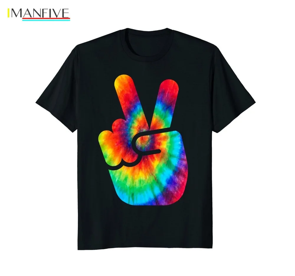 

2019 Hot Sale Summer style Cool Peace Hand Tie Dye T-Shirt For Boys And Girls Tee shirt
