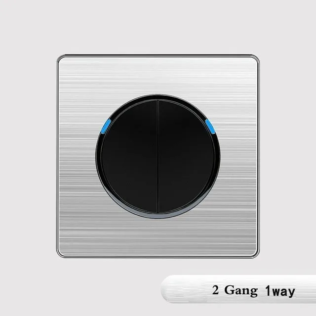 

86 type switch Computer TV socket Stainless steel wall 1 Gang 2 Way light point switch with LED France Germany UK socket USB