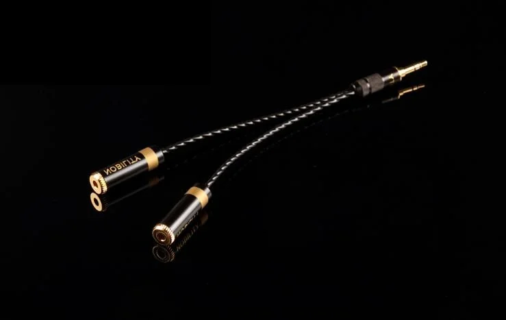 XIANZUN M 380QL Oxygen free copper silver plated 3 5mm male turn 2 female audio cable headphone cable