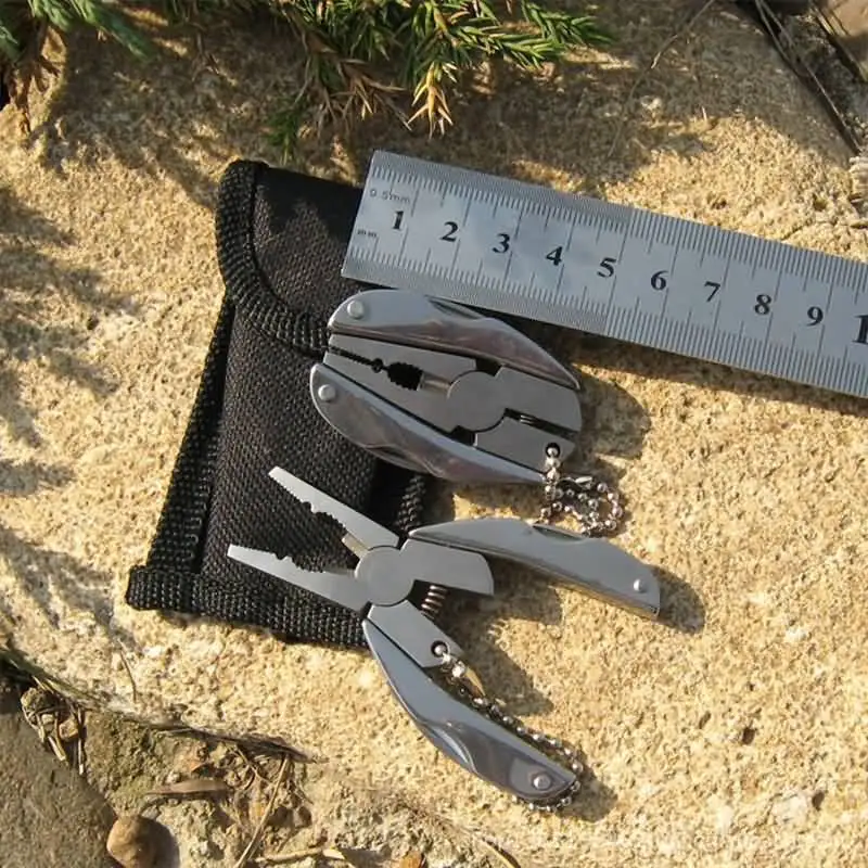 

Camping MINI Tools Multifunctional Folding Plier Screwdriver Nail File Knife Keyring Outdoor EDC Emergency Survival SUS Gear