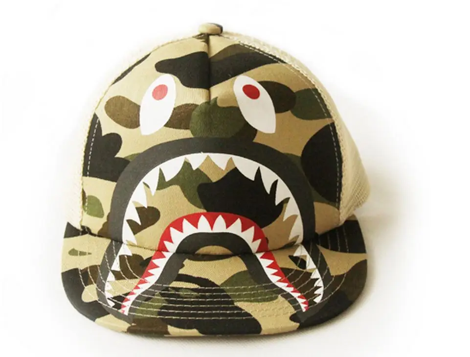 Free shipping bape shark camo mesh 
