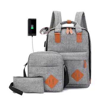 

3 in 1 Oxford Casual Laptop Backpack School Usb Charge College Bookbag,Shoulder Bag for Teen Girls/Wome for 15'' Laptop