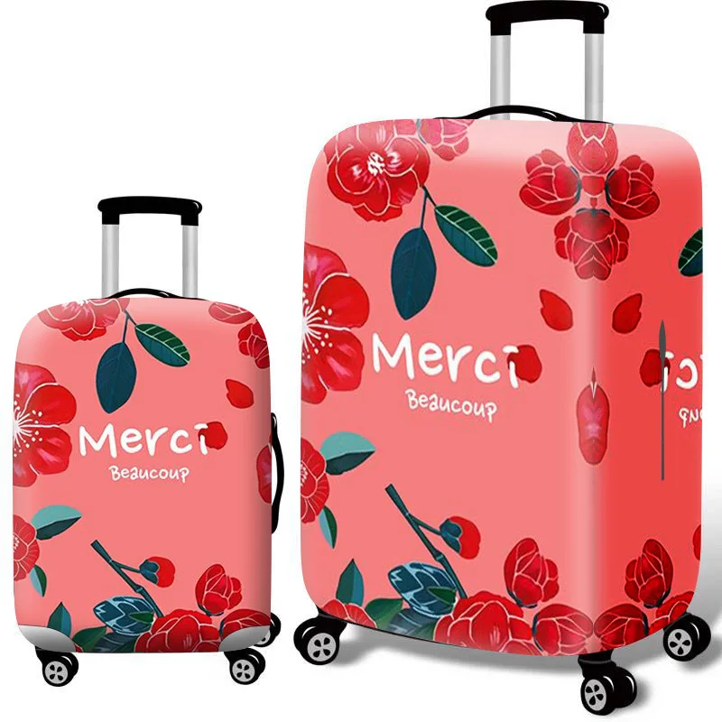 Аксессуары для путешествий, чехол для чемодана, набор для защиты багажа, пылезащитный чехол, набор для багажника, чехол на колесиках, эластичный Цветочный узор