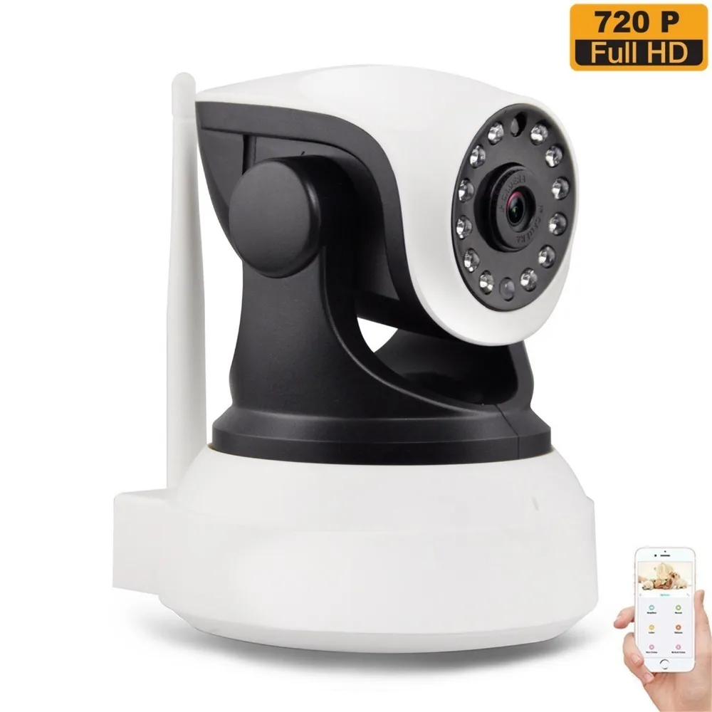 Wireless Wi-Fi Security Camera 720p HD Pan Tilt IP Network Surveillance Webcam Day Night Vision, Baby Monitor,CamHi APP mini wifi ptz ip camera wireless hd 1080p webcam night vision audio pan tilt sd card surveillance network baby monitor video cam