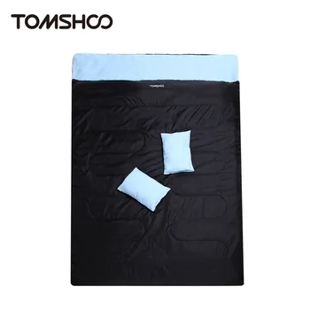 

TOMSHOO 86"x60" Double Sleeping Bag 2 Person Outdoor Camping Hiking Sleeping Bag with 2 Pillows Sleeping bags air bed Adult