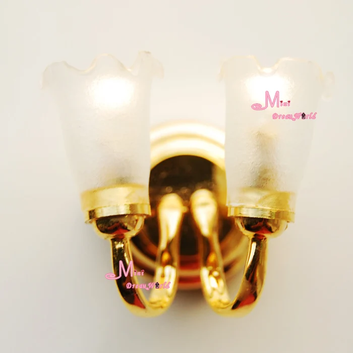 

1/12 Dollhouse Miniature Self-control W/Battery WAll Double-headed LED Light