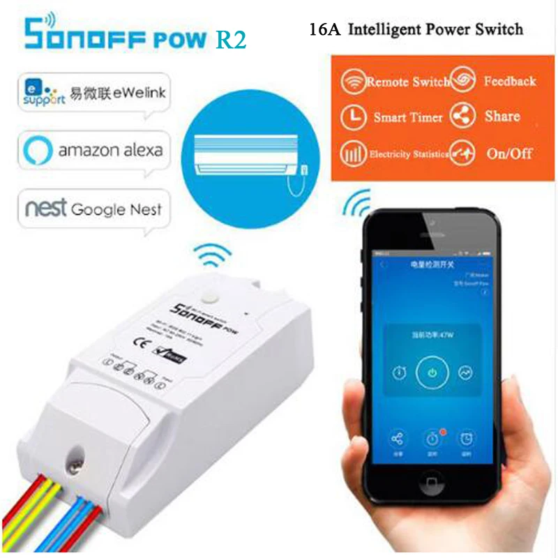  Sonoff Pow R2 Itead Wireless WiFi Switch ON/Off 16A With Real Time Power Consumption Measurement Wa - 32757715604
