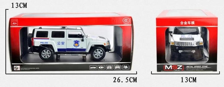 124 Alloy Diecast Police Car Model For Hummer  H3-12