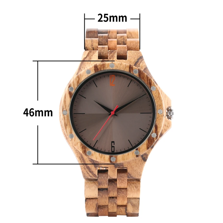 Retro Zebra Wooden Watches Quartz Watches Men Unique Smooth Dial Silver Rivets Full Wood Wrist Watches Fashion Simple Man Clock 2021 (9)