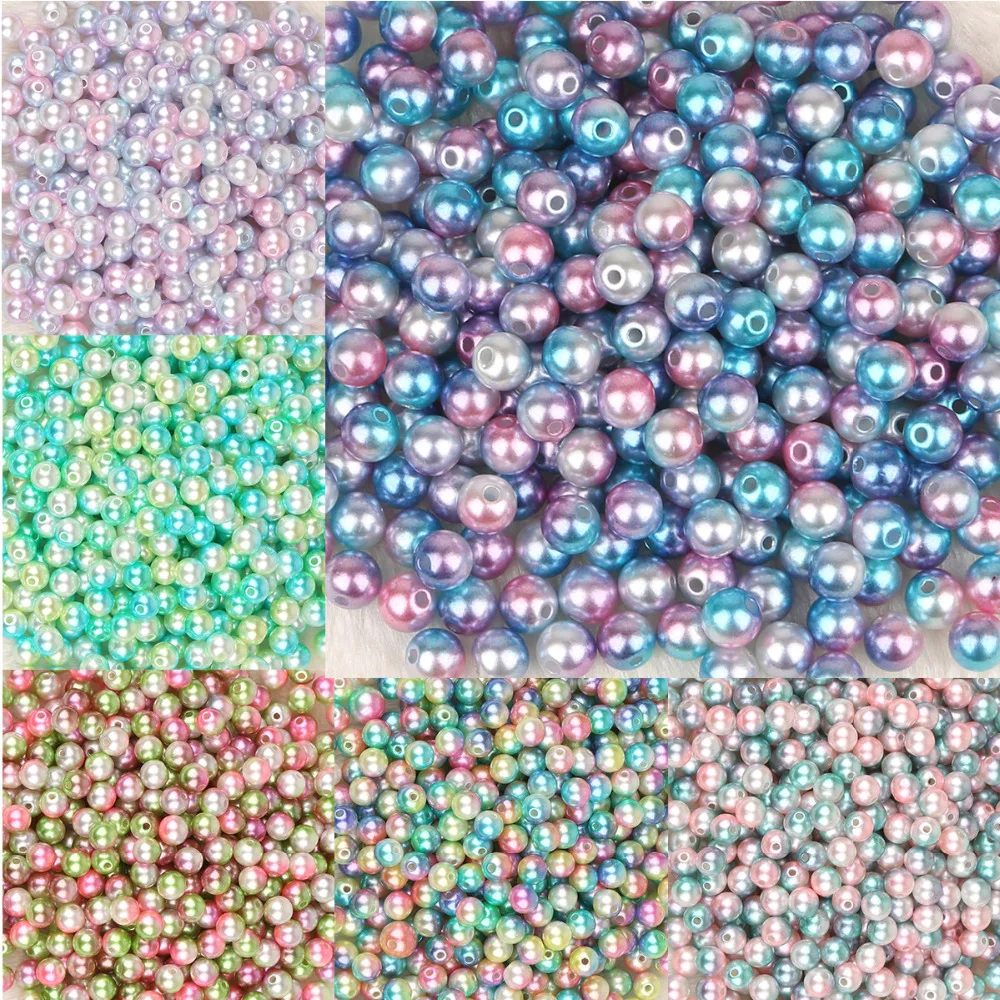 

Dia. 4/6/8/10mm Hole 1mm Multiple Color ABS Pearl Beads Plastic Loose Spacer Beads for Diy Decoration Jewelry Findings