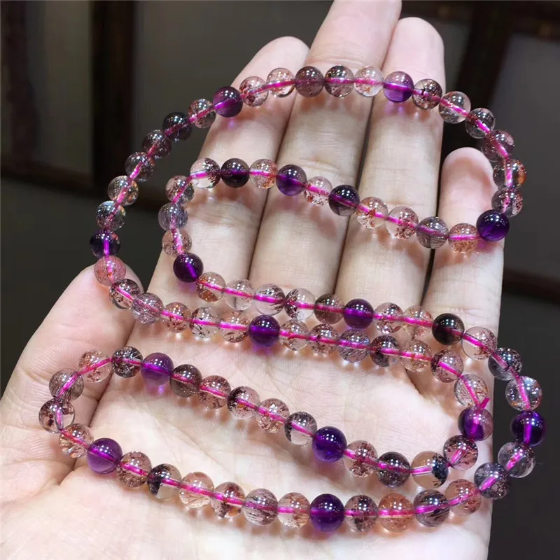 Natural Super Seven Melody Stone Rutilated Quartz Bracelet (2)