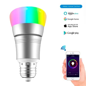 

7W LED Multicolor Smart Light Bulb Energy Saving Dimming WiFi Voice Control RGB color E27 Bulbs for Alexa Google Home automation