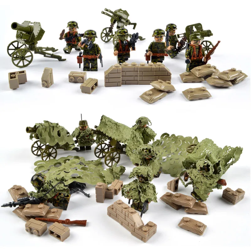 

LegoINGlys WW2 German Camouflage SS Panzer Grenadier Regiment Trooper Citadel Military Toy Army Figures Building Blocks Weapons