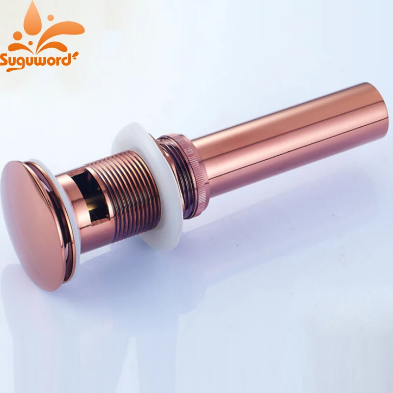 Rose Gold Finish Bathroom Sink Drain with Overflowin Drains from Home