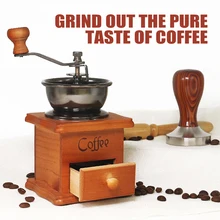 Винтажные деревянные ручные кофемолки, мини бытовые регулируемые кофемолки