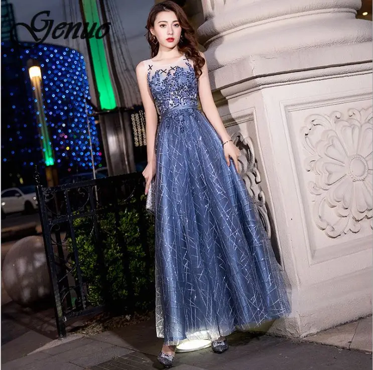

Genuo 2019 Women Sexy One-Neck Flower Print Dress Off Shoulder Backless Long Sleeve Elegant Dress