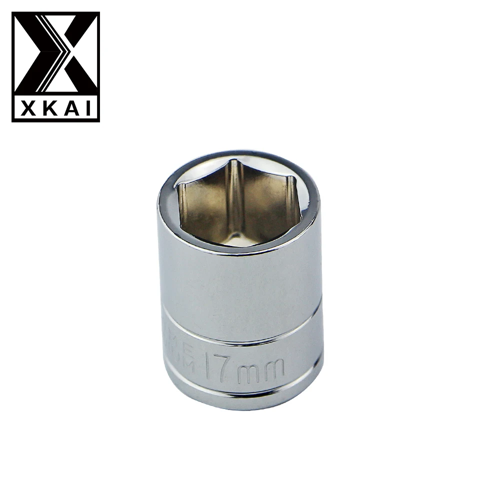 Xkai 3/8" 17mm Socket Wrench Head Metric Socket Set Socket End Kit Bolt