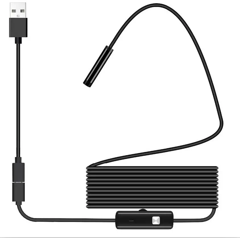 USB эндоскоп 480P автомобильный бороскоп мини-камера для осмотра гибкой проволоки IP67 объектив для Android PC ноутбук Macbook мобильный телефон