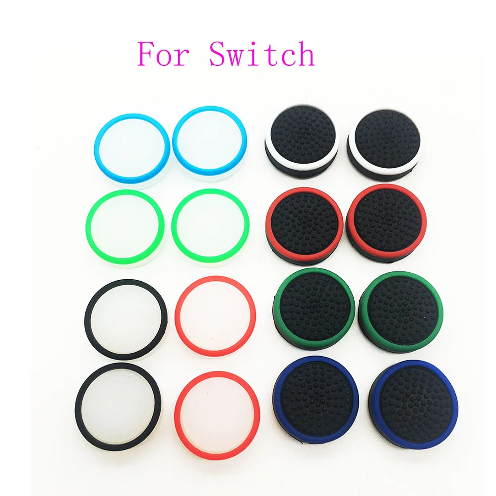 Switch OLED Thumbstick Grips, Switch Lite Joystick Caps, NS Switch Silicone Analog Cover Thumb Grip Caps - Cat Paw - Matcha Green & Cream Yellow