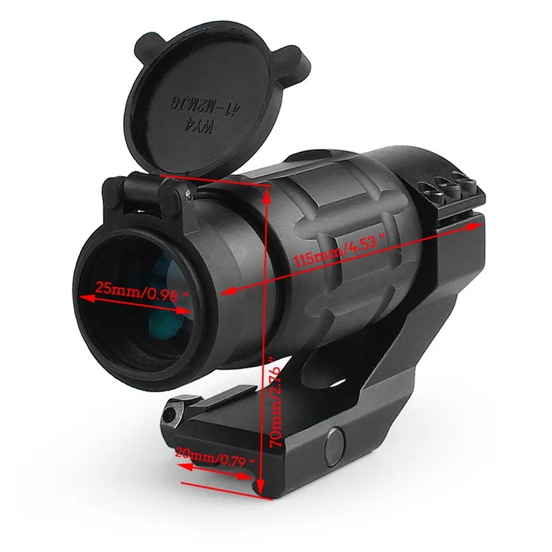Tactical 3x25MM Magnifier Riflescope Optics Rifle Scope fit 20MM Rail w Protect Cover for Airsoft Hunting (19)