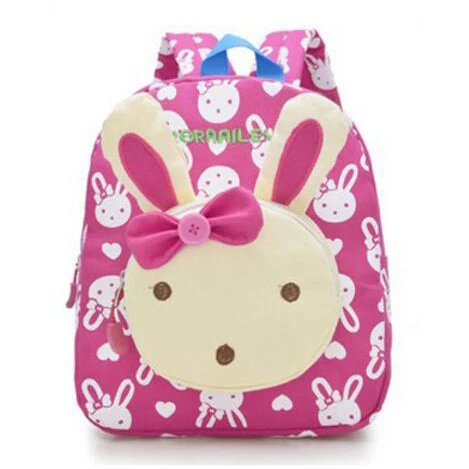 

100pcs/lot Kid Backpack Cute Cartoon Little Rabbit Bear Baby kindergarten Bag High Quality Oxford Fabric Mini Toddler Book Bag