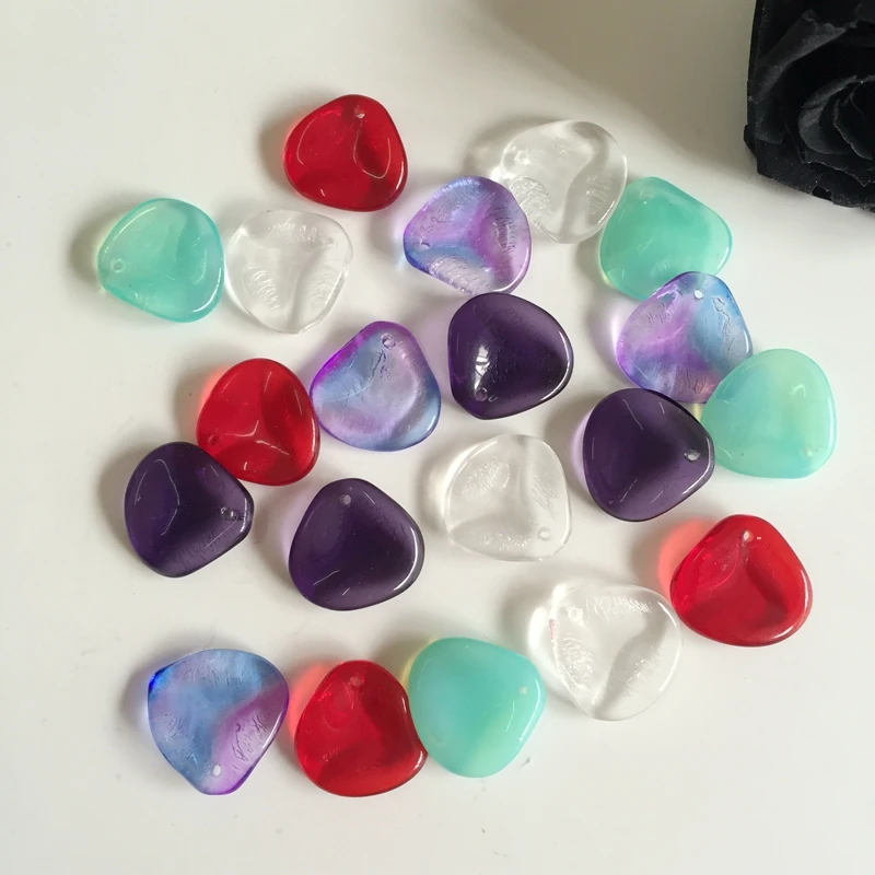 

13*14MM 30Pcs Mix Colors " rose petal " Czech Crystal Glass Jewelry Loose Beads
