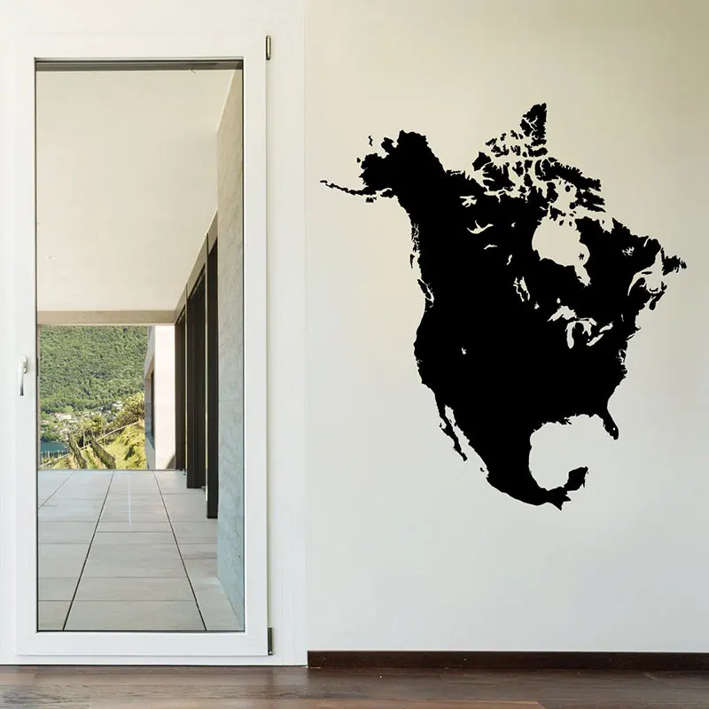 

Map Of North America Wall Decal USA Map Vinyl Home Decor For Living Room Wall Sticker Office Decoration Murals Removable 3211