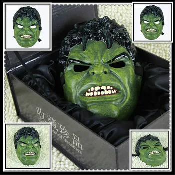 

Free shipping 2015 Hot sale Top grade Resin Fashion Incredible Hulk Green Giant Man Cartoon Mask Halloween Movie Face Masks